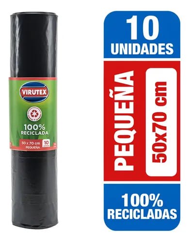 bolsa basura rollo 50x70 10 und negra Virutex