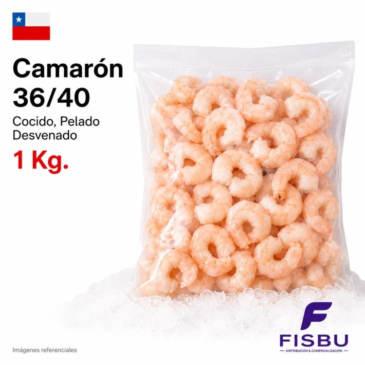 Camaron 36/40 Cocido Pelado Desvenado 1 Kg