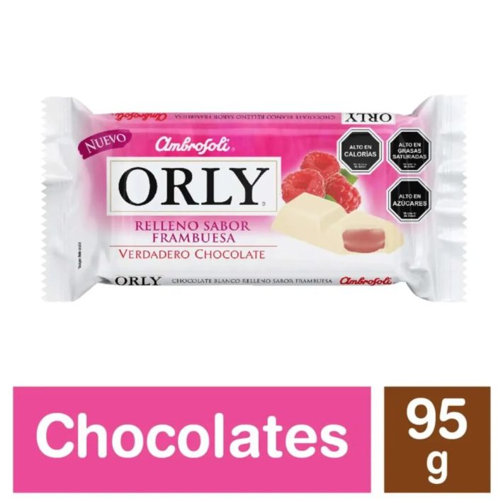 Chocolate Blanco Orly Sabor Frambuesa 95 Gr