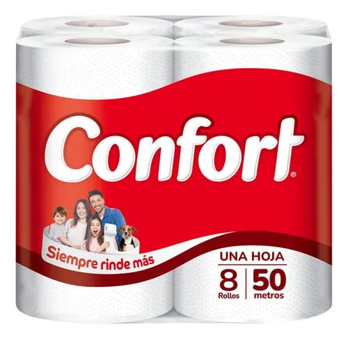 Confort 8 rollos de 50m c/u