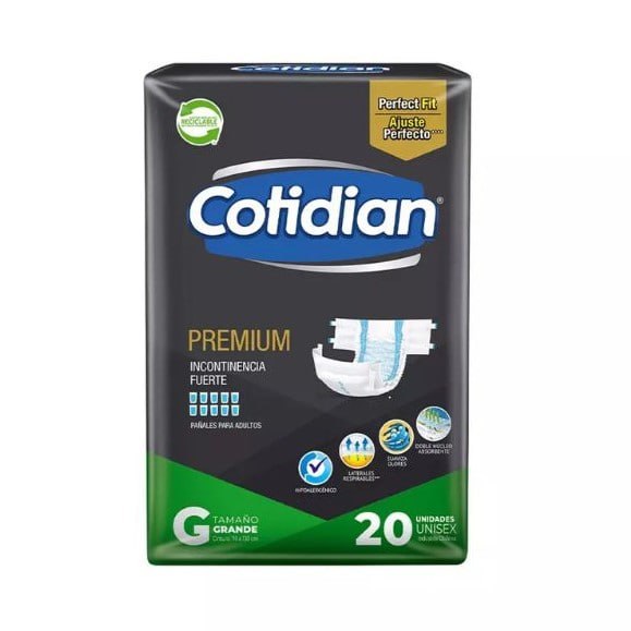Pañal Adulto Cotidian Premium G, 20 Unid