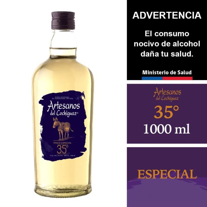 PISCO ARTESANOS DEL COCHIGUAZ 35° 1000 CC