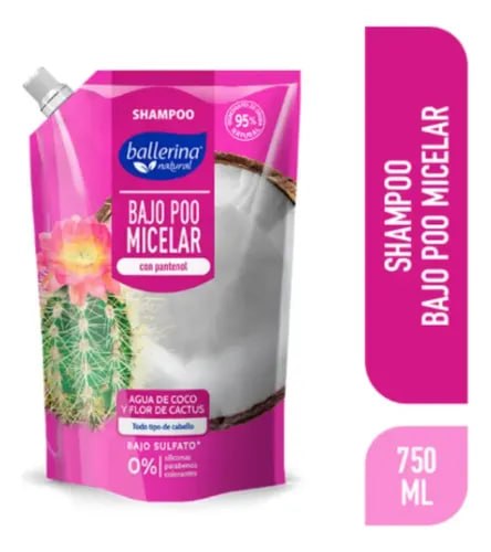 Shampoo Ballerina Bajo Poo Micelar 750ml bolsa