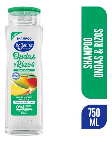 Shampoo Ballerina Ondas y Rizos 750ml botella