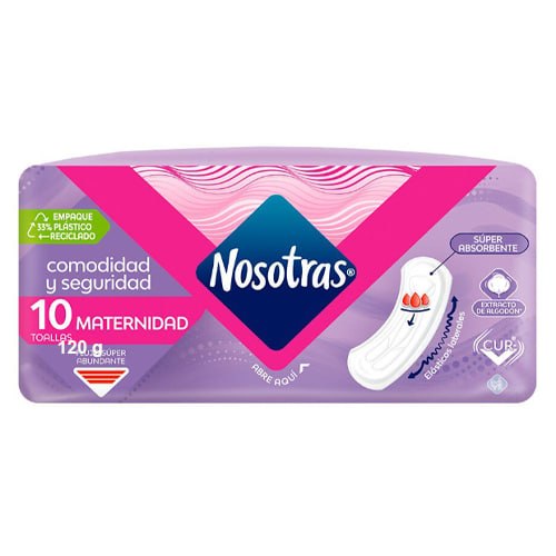 toalla higiénica nosotras maternidad 10un
