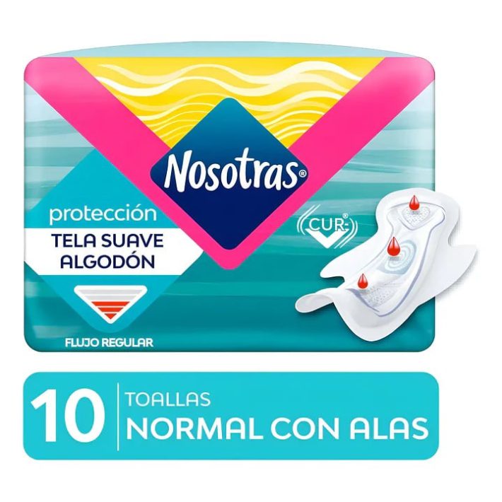 toalla higienica nosotras normal con alas x 10un