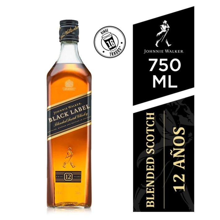 WHISKY JOHNNIE WALKER NEGRO 12 ANOS 750CC 40°